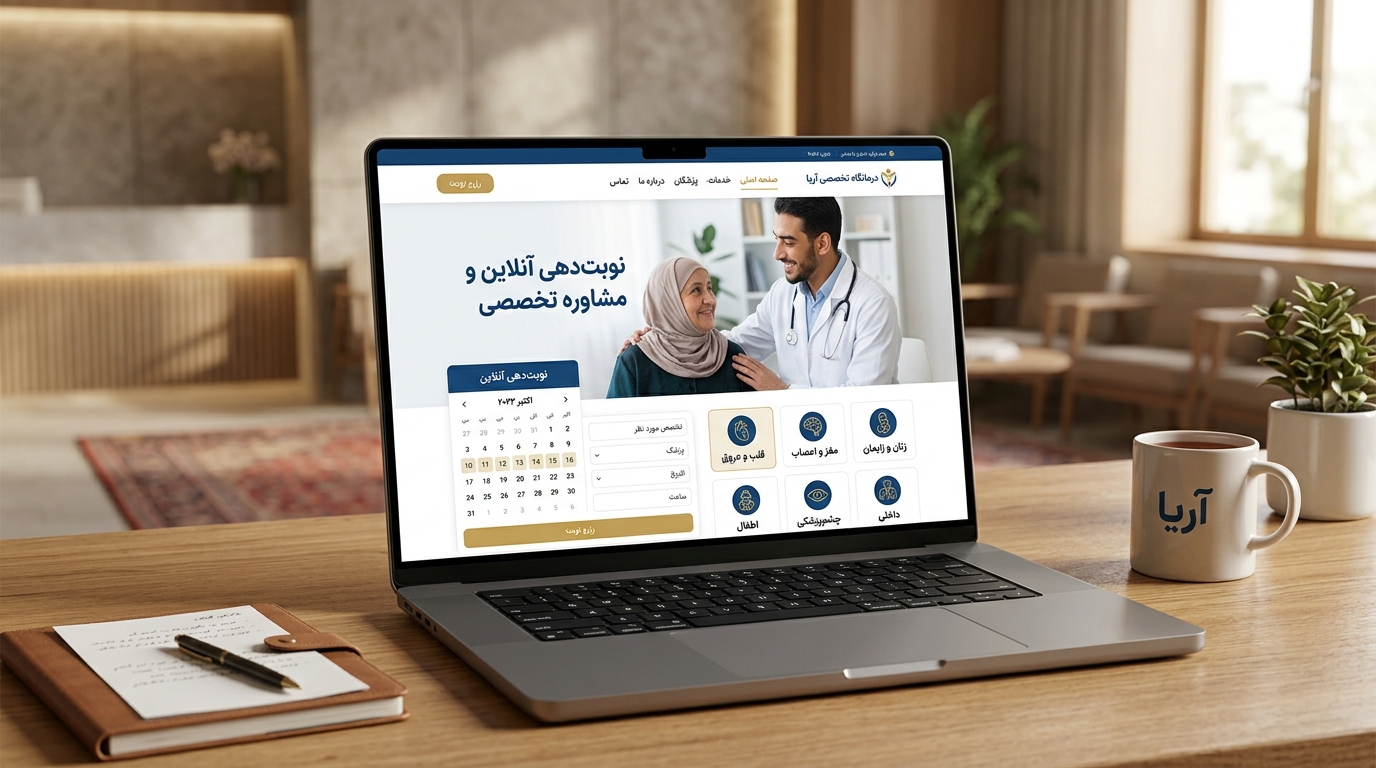 پرتال جامع نوبت‌دهی و پرونده الکترونیک «درمانگاه تخصصی آریا»